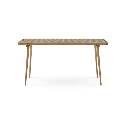 PLOT Console Table 63" in Teak and Natural Cane