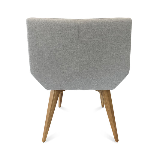 CUBI Dining Chair in Teak and Grey fabric