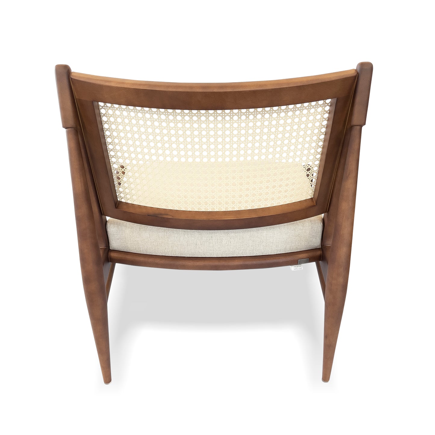 DONNA Armchair in Walnut and Oatmeal fabric