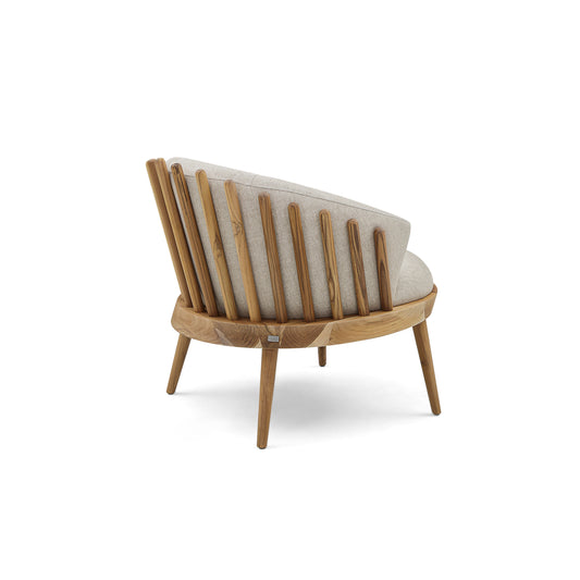 FANE Armchair in Teak and Oatmeal fabric