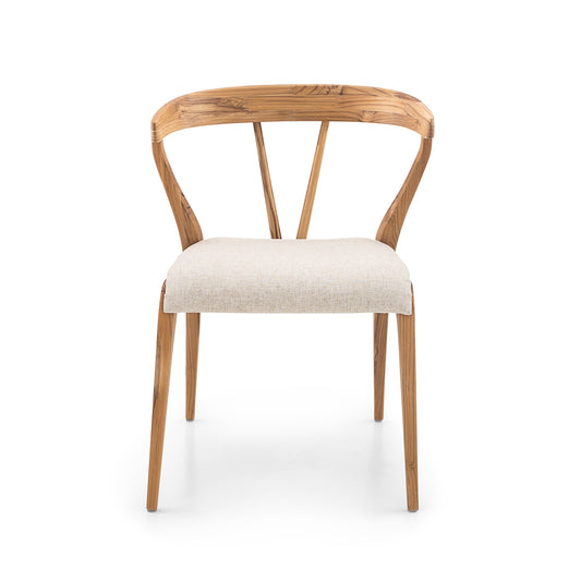 MAT Dining Chair in Teak and Oatmeal fabric