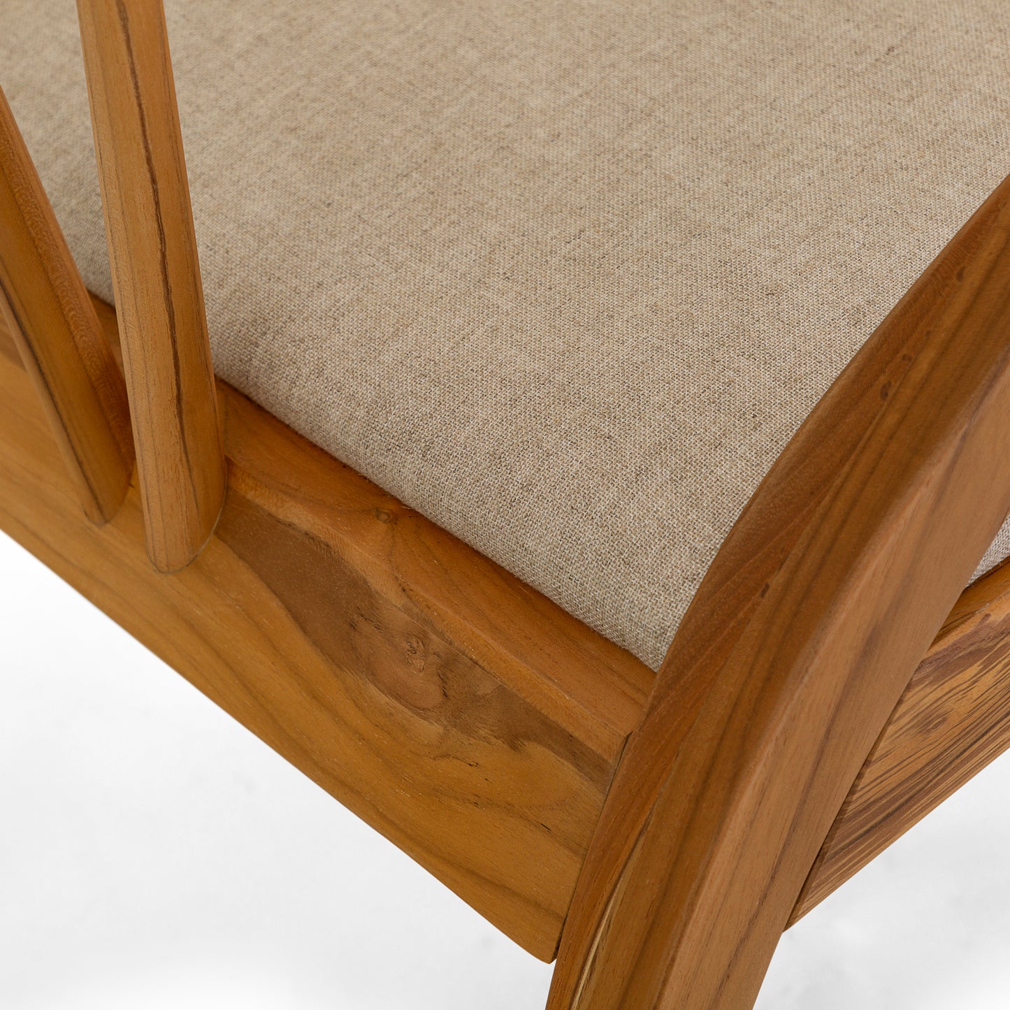 MAT Dining Chair in Teak and Oatmeal fabric