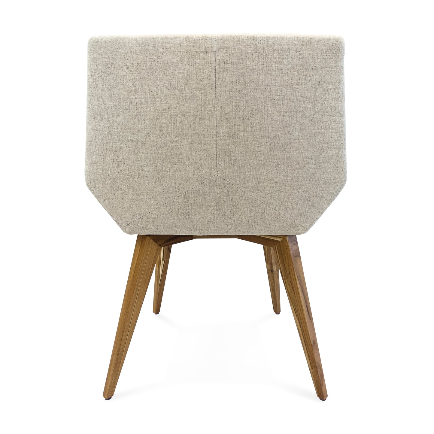 CUBI Dining Chair in Teak and Oatmeal fabric