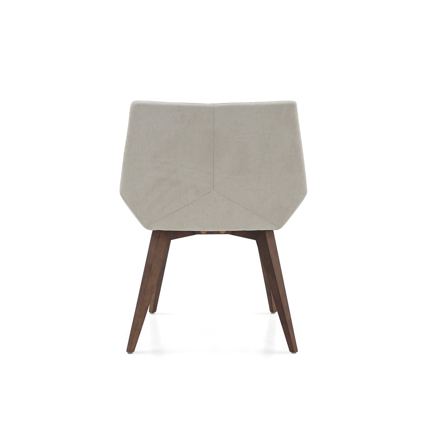CUBI Dining Chair in Walnut and Light Beige fabric