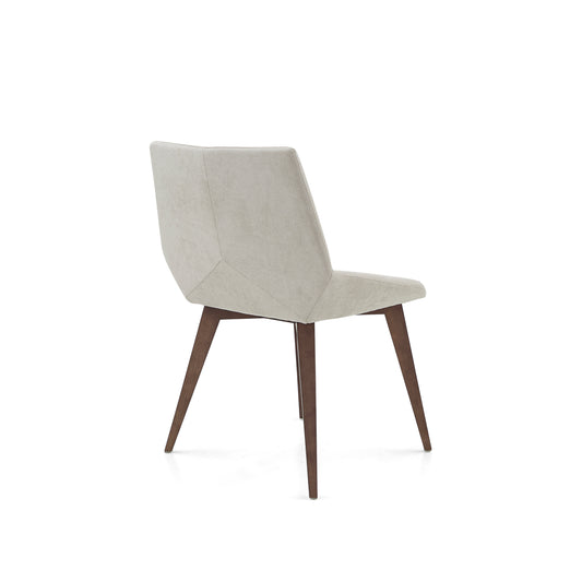CUBI Dining Chair in Walnut and Light Beige fabric