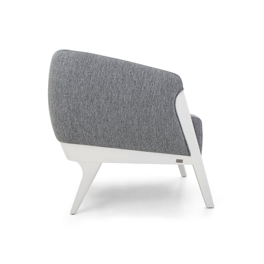 ABRA Armchair in White finish and Gray fabric