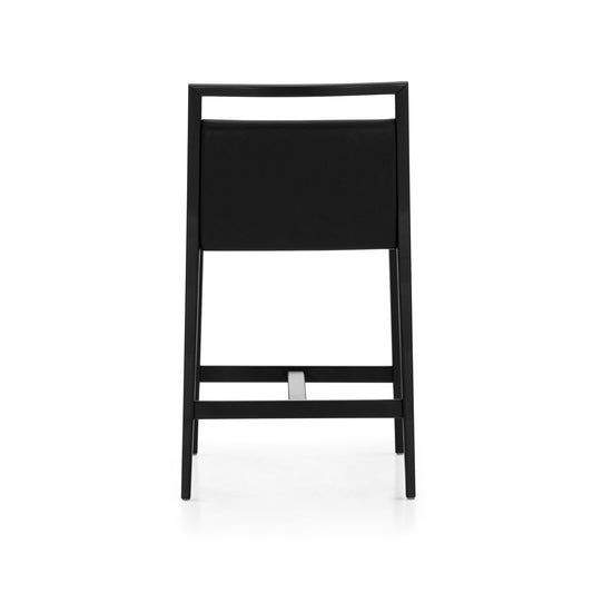 SOTTO Bar Stool in Black finish and Faux leather