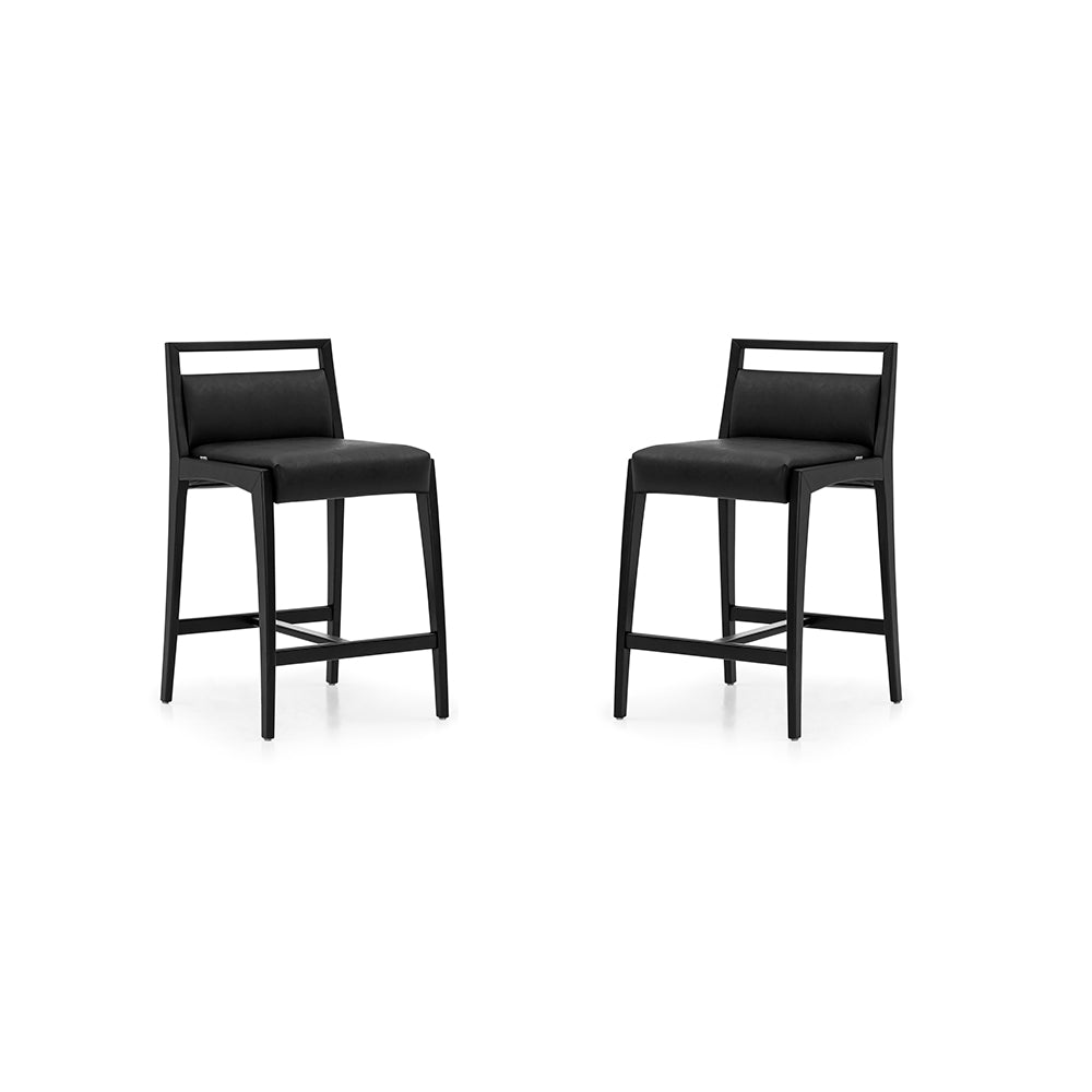 SOTTO Bar Stool in Black finish and Faux leather