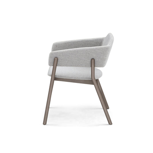 STUZI Dining Chair in Chocolate finish and Gray fabric