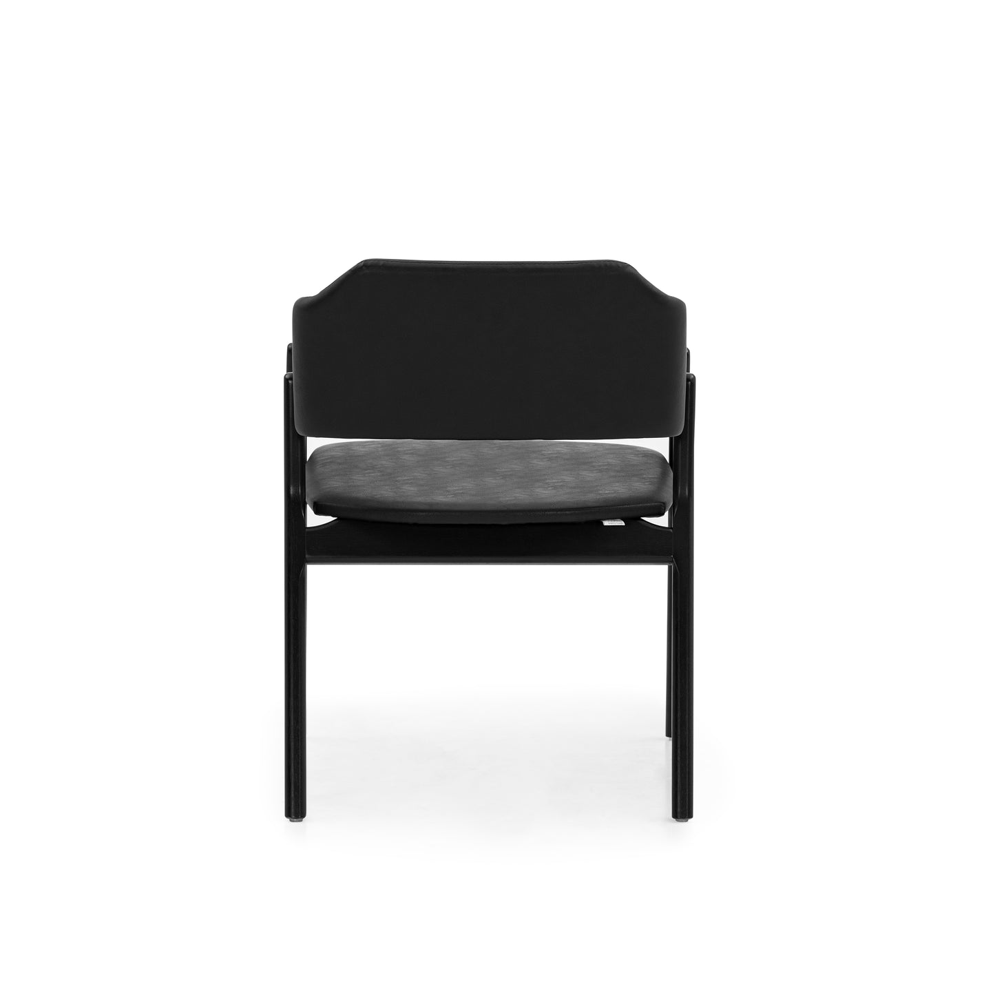 STUZI Dining Chair in Black finish and Faux Black leather