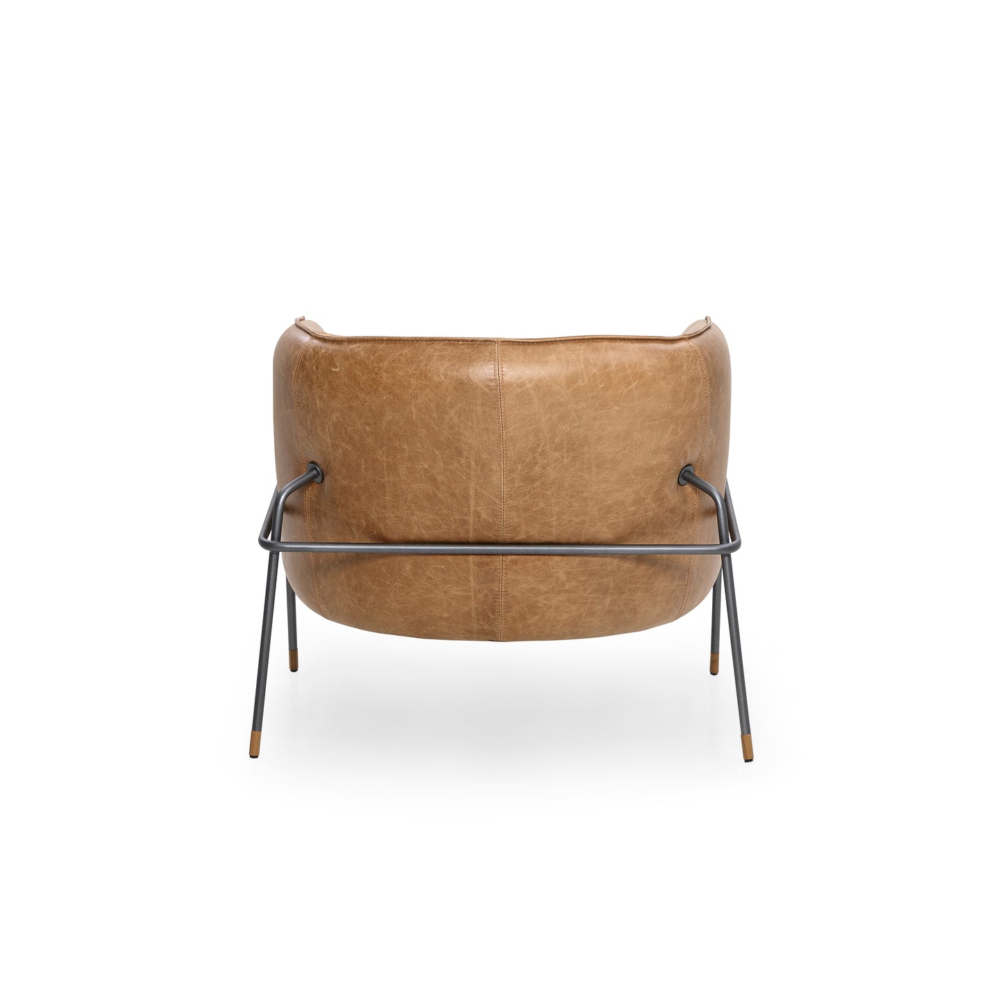 BELLA Armchair in Graphite and Caramel leather