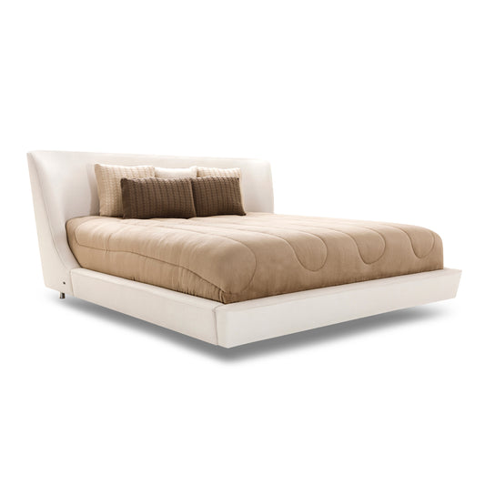 MUSA King Bed in White fabric