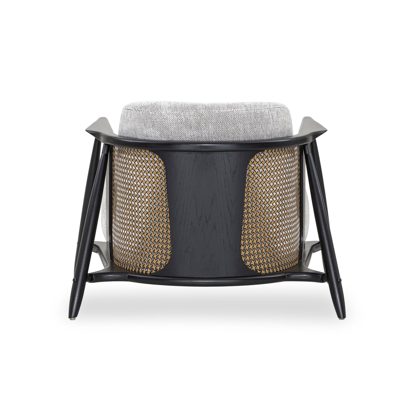 LAGUNA Armchair in Black Oak and Gray Fabric