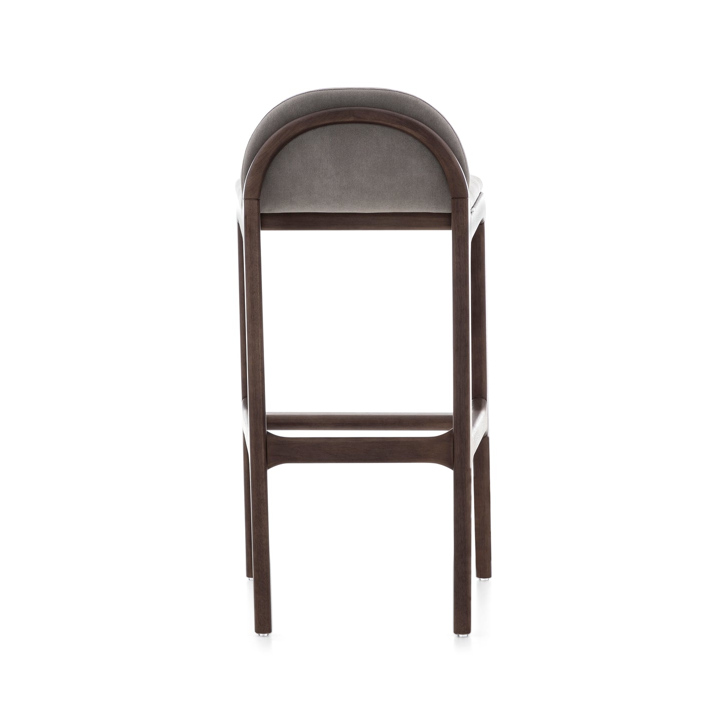 URA Bar Stool in Walnut Finish and Brown Fabric
