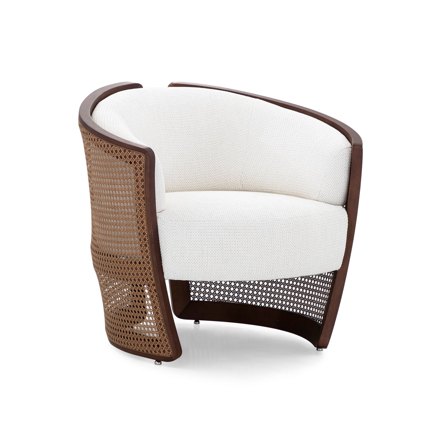 LIRIO Armchair In Walnut and Beige Fabric