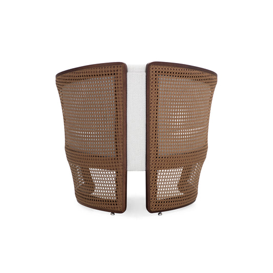 LIRIO Armchair In Walnut and Beige Fabric