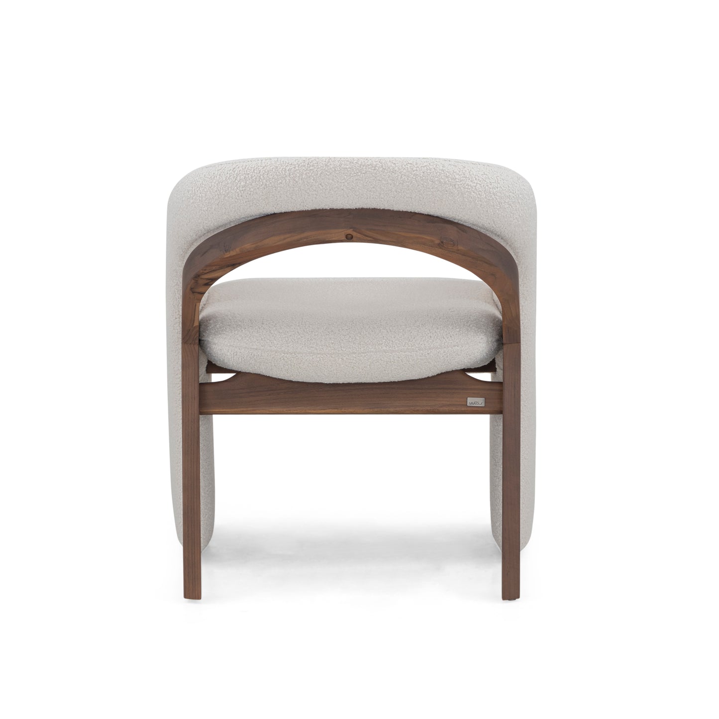 OLGA Dining Chair in Walnut and Off-White Boucle