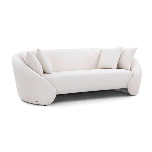 BOWED 3 Seats Sofa in Ivory fabric