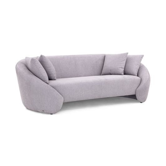 BOWED 3 Seats Sofa in Gray Fabric