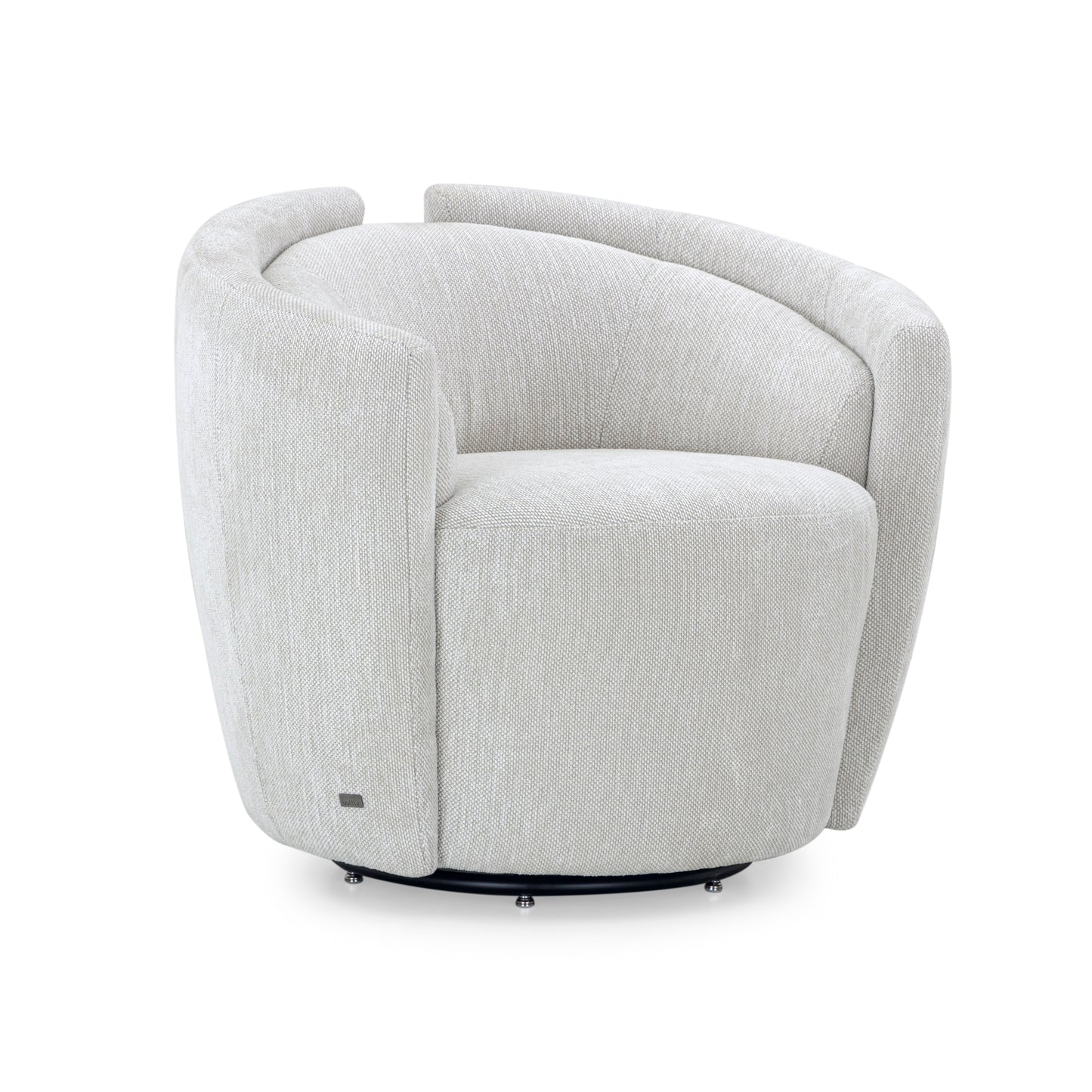 LIRIO Swivel Armchair in Ivory Fabric