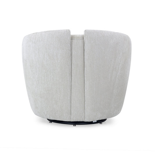 LIRIO Swivel Armchair in Ivory Fabric