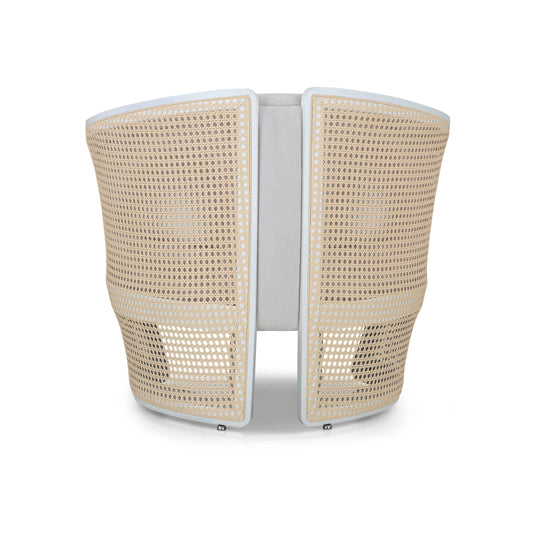 LIRIO Armchair In White and White Fabric