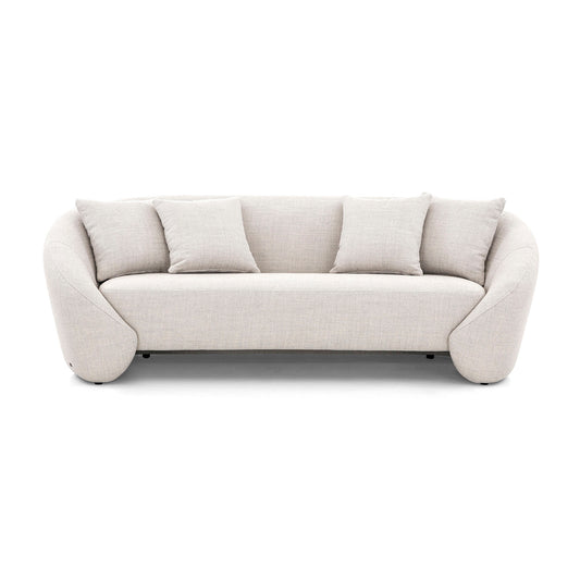 BOWED 4 Seater Sofa in Light Gray fabric 109"