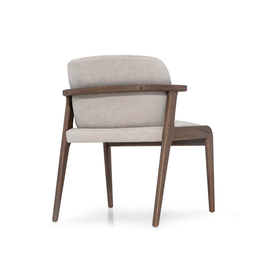 NOWE Dining Chair in Walnut and Beige Fabric