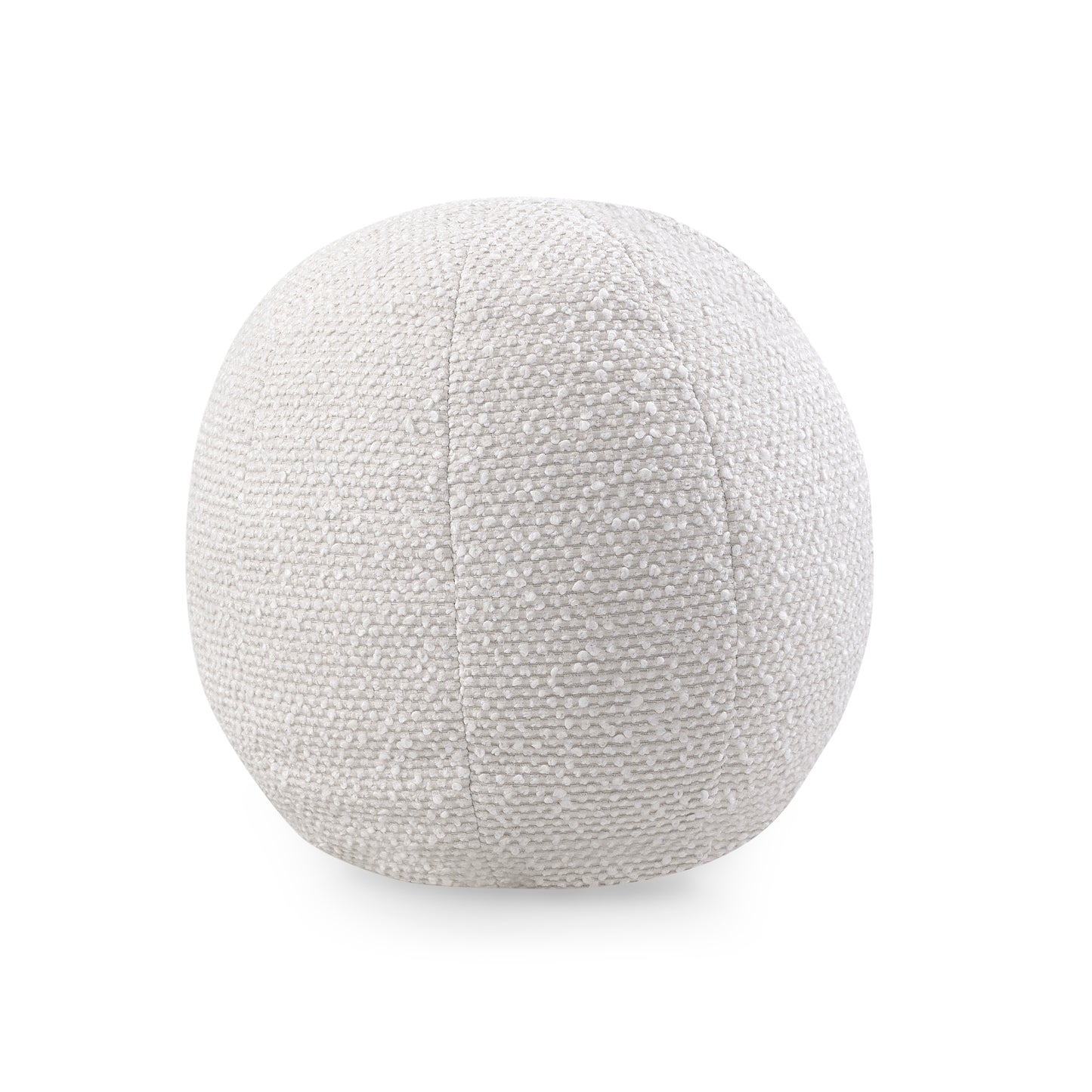 PILLOW Round 14" in White Boucle Fabric
