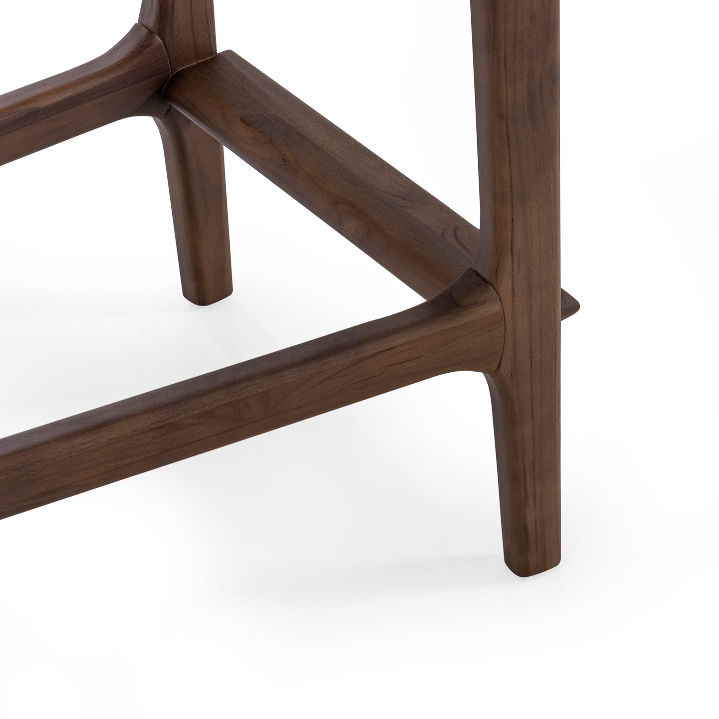 URA Counter Stool in Walnut Finish and Beige Fabric