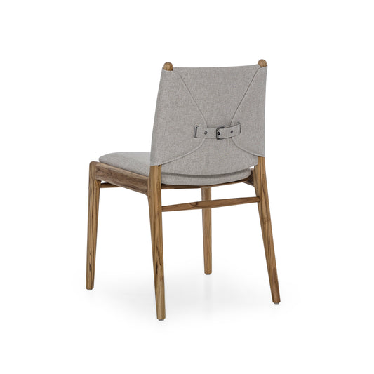 CAPPIO Dining Chair in Teak and Oatmeal fabric