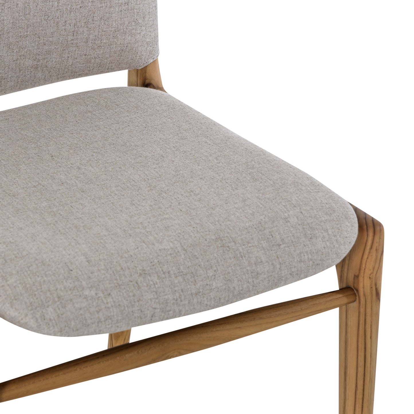 CAPPIO Dining Chair in Teak and Oatmeal fabric