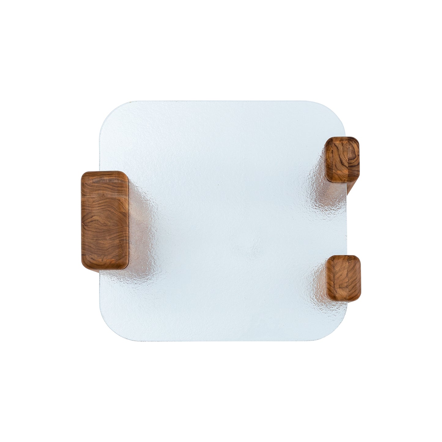 INHOTIM Coffee Table 27" in Teak and Transparent Glass