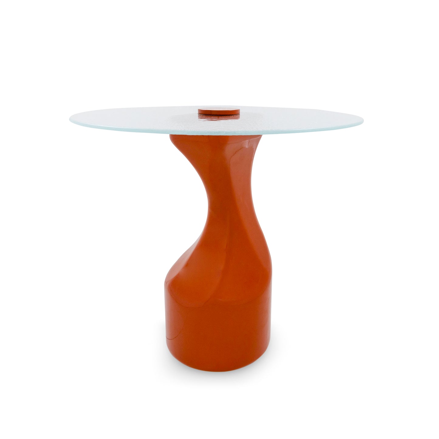 NORONHA Side Table 18" Burnt Orange and Transparent Glass