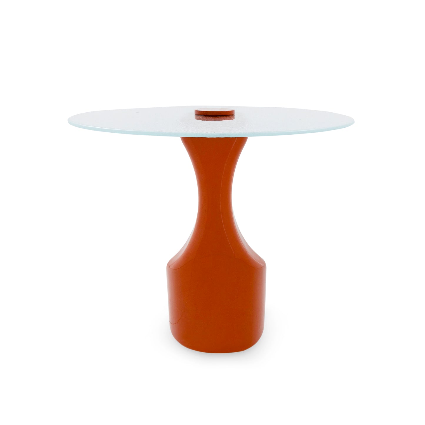 NORONHA Side Table 22" Burnt Orange and Transparent Glass