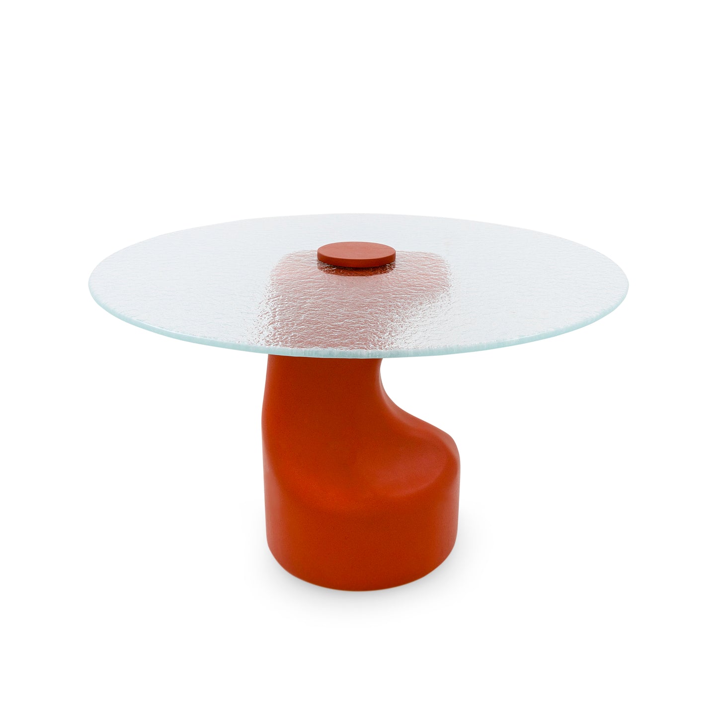 NORONHA Side Table 12" Burnt Orange and Transparent Glass