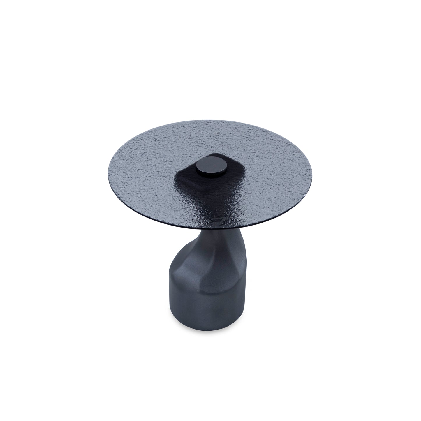 NORONHA Side Table 12" Graphite and Smoke Glass