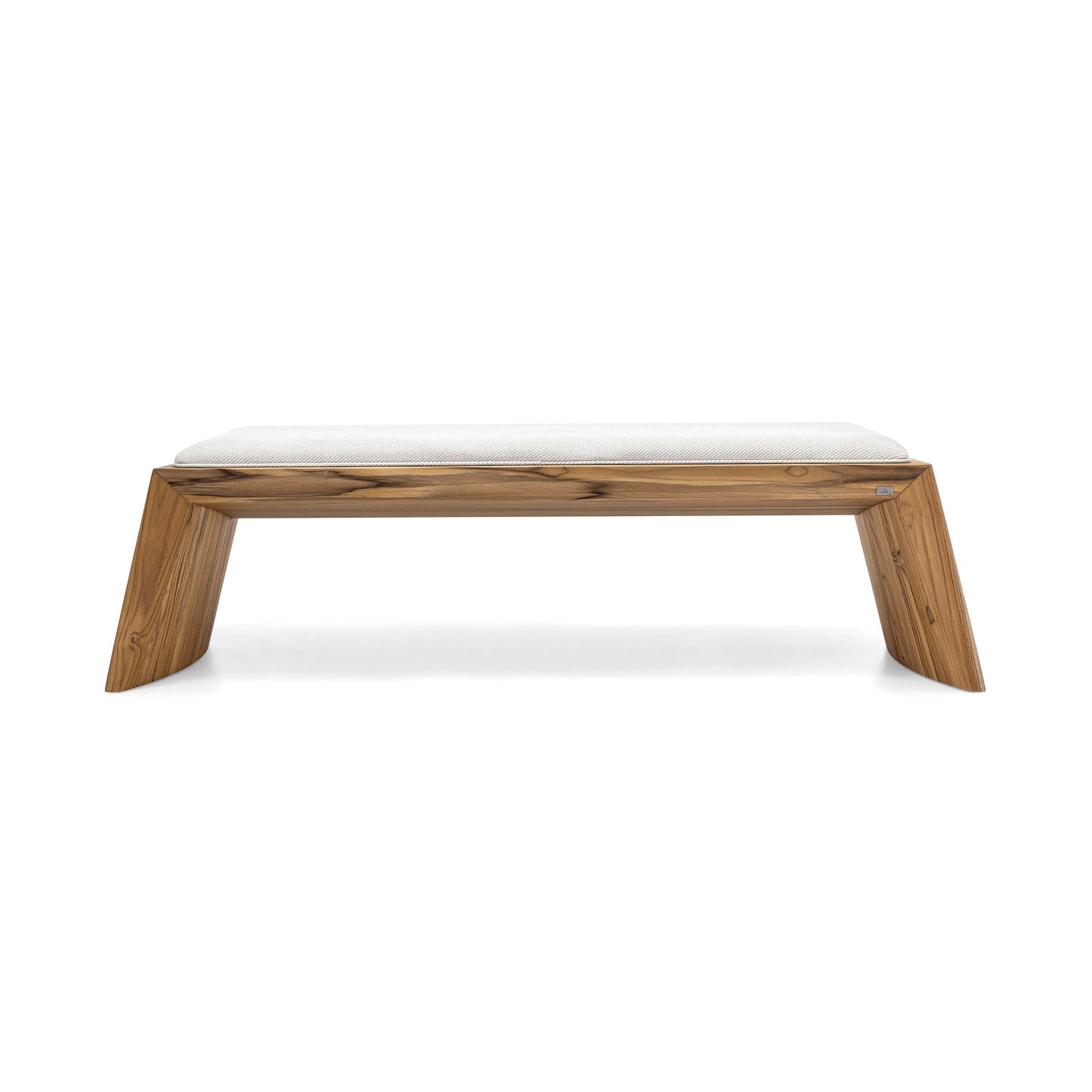 TRAPEZIO Bench 4 Seats In Teak and Beige Fabric