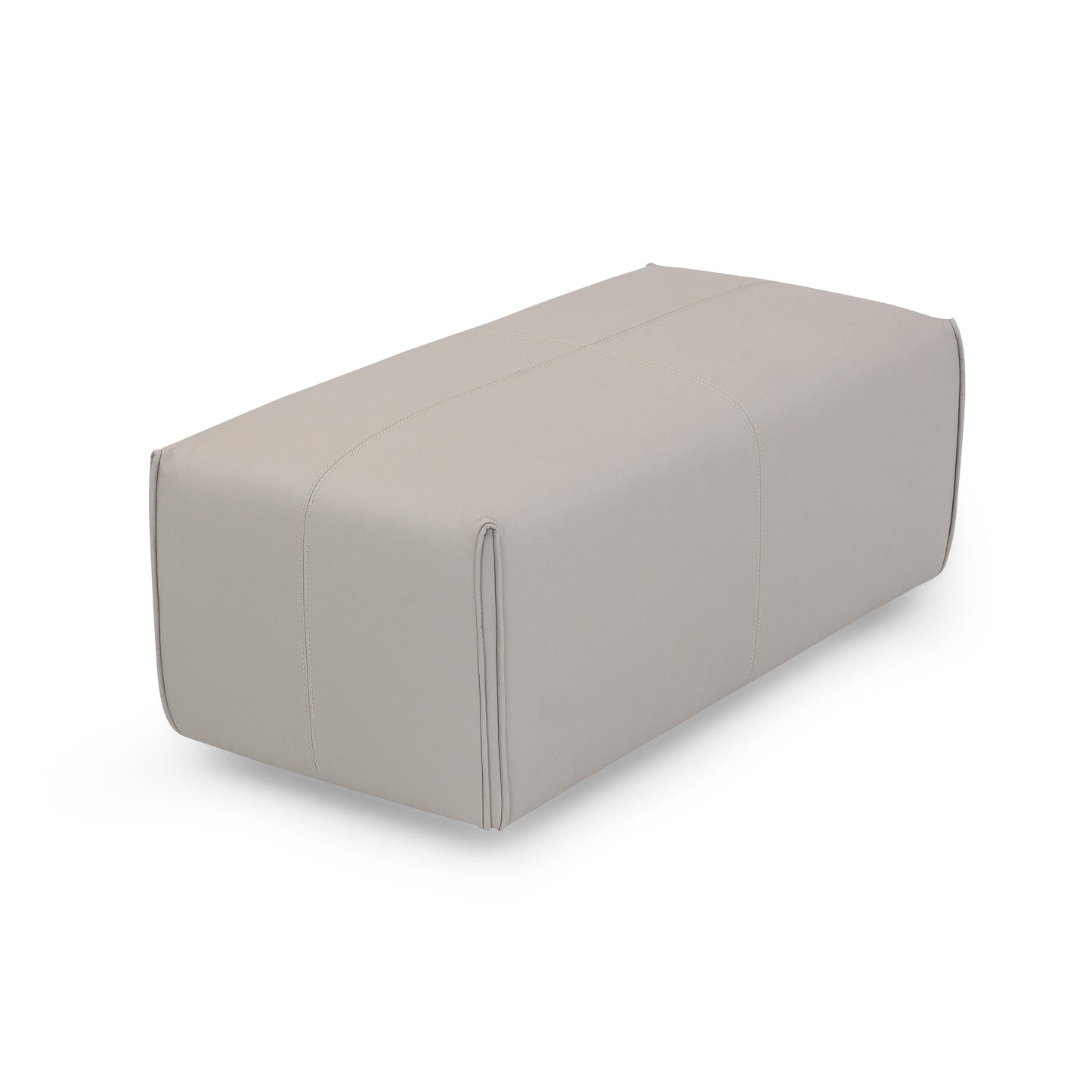 NEW Ottoman in Beige Leather 43"