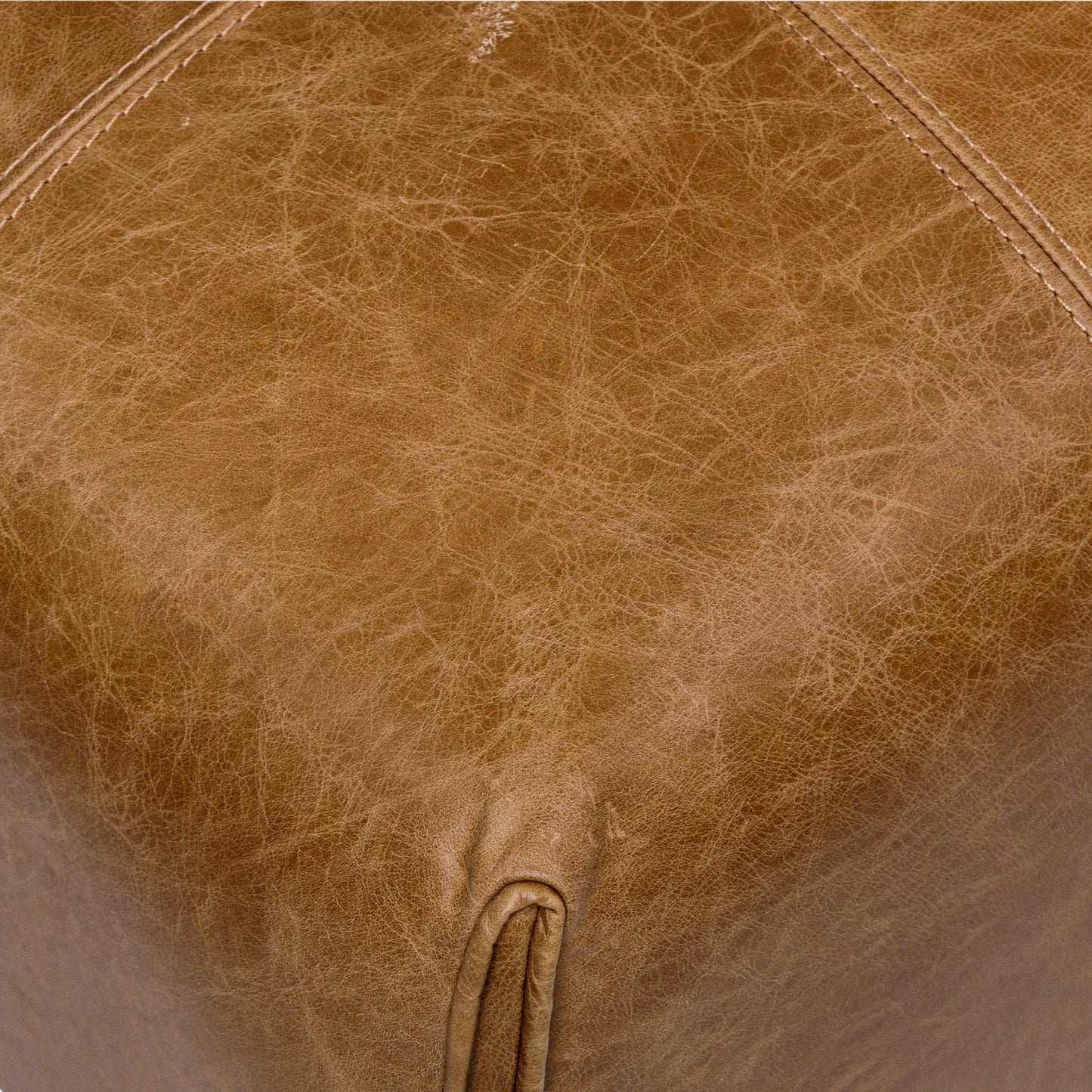 NEW Ottoman in Caramel Leather 20"