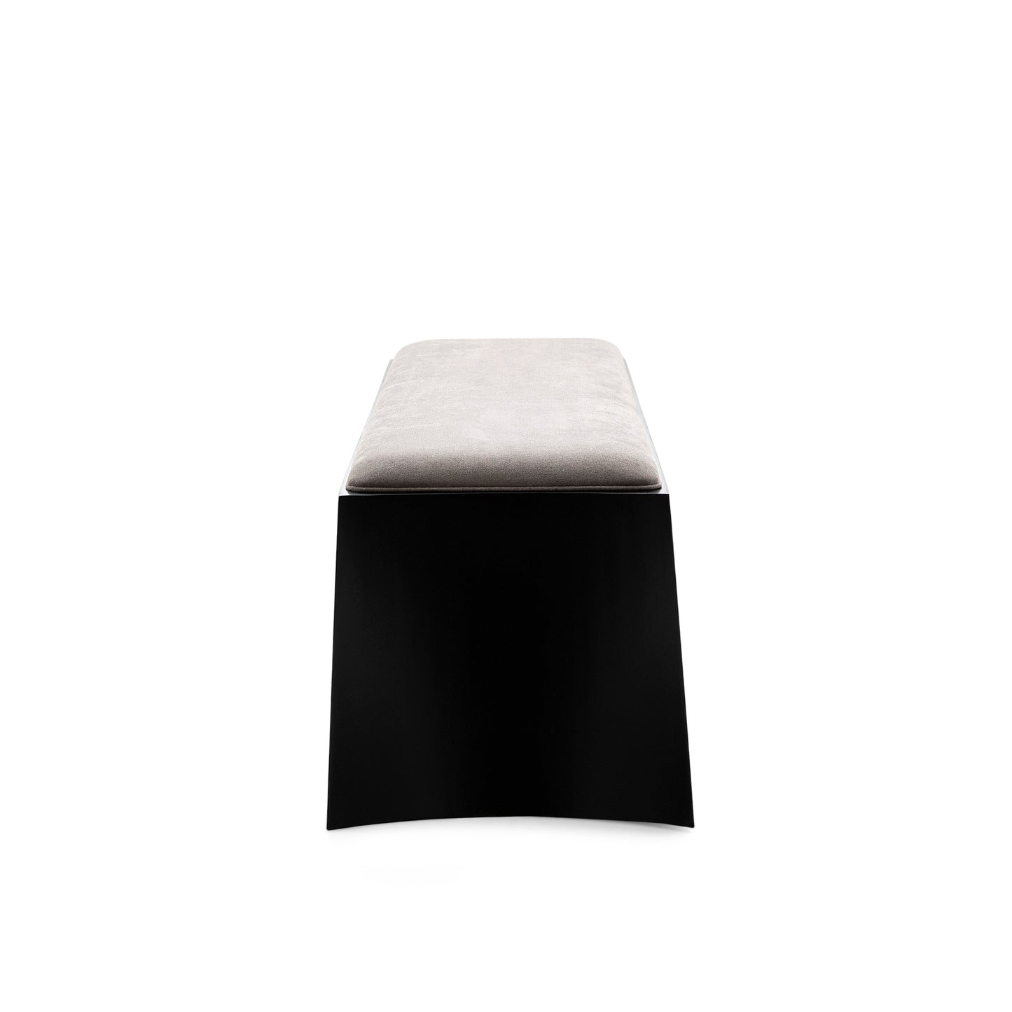TRAPEZIO Bench 4 Seats In Black Finish and Gray Fabric