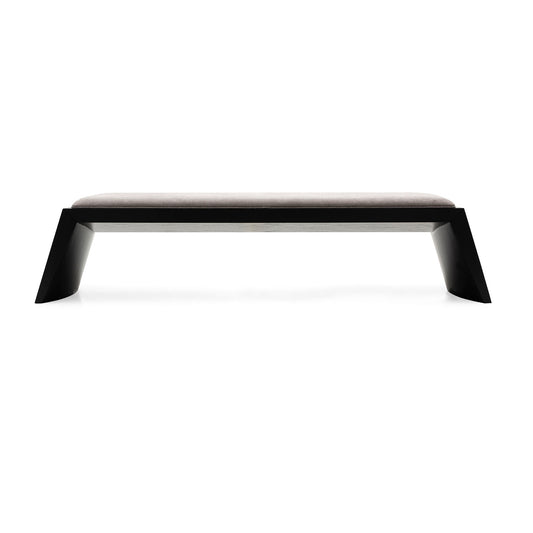 TRAPEZIO Bench 4 Seats In Black Finish and Gray Fabric
