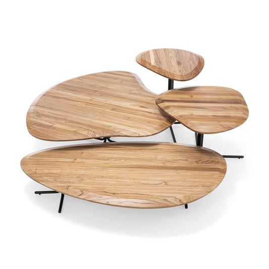 PANTE Coffee Table in Teak and Black 20”