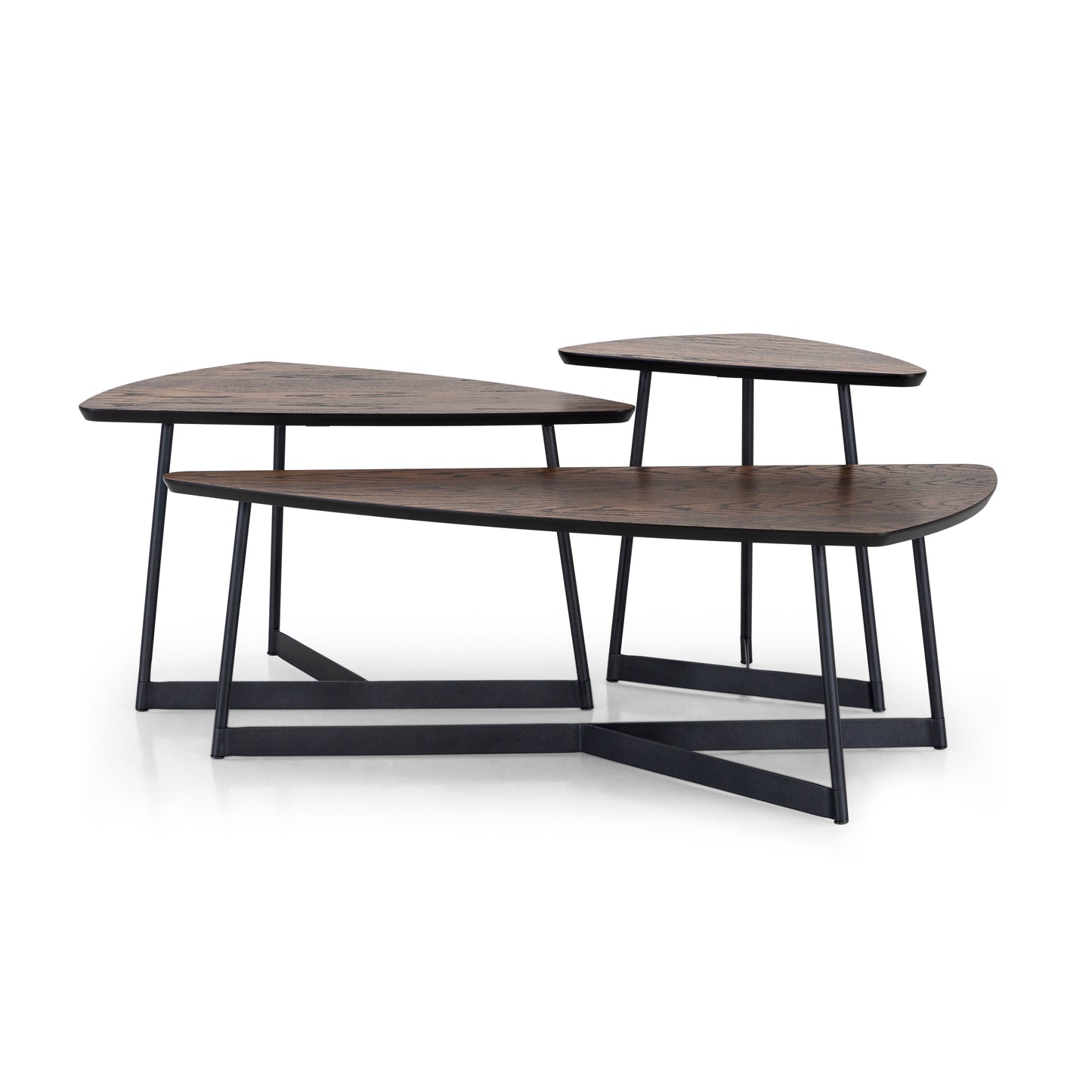 TRIA Coffee Table in Dark Oak and Black 39"