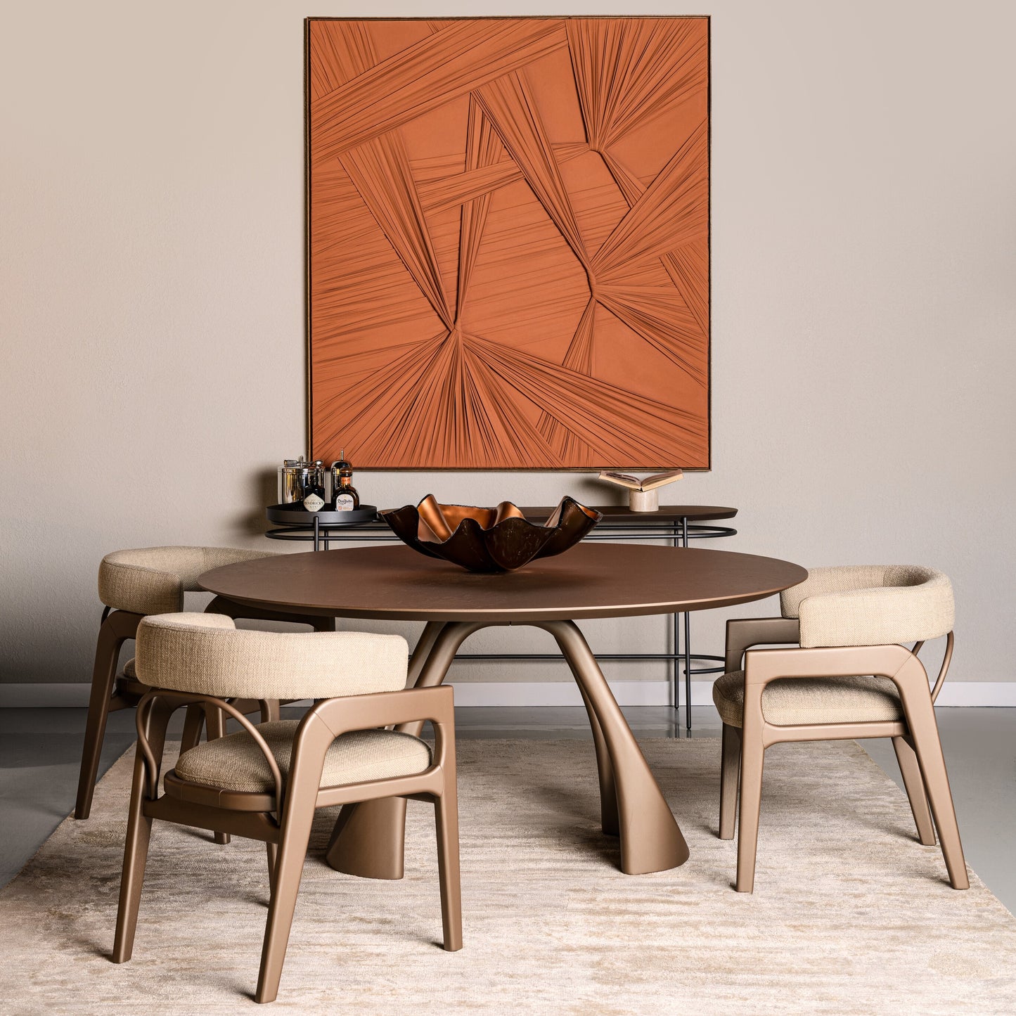 ITAMARATY Dining Table 63" in Chocolate Oak