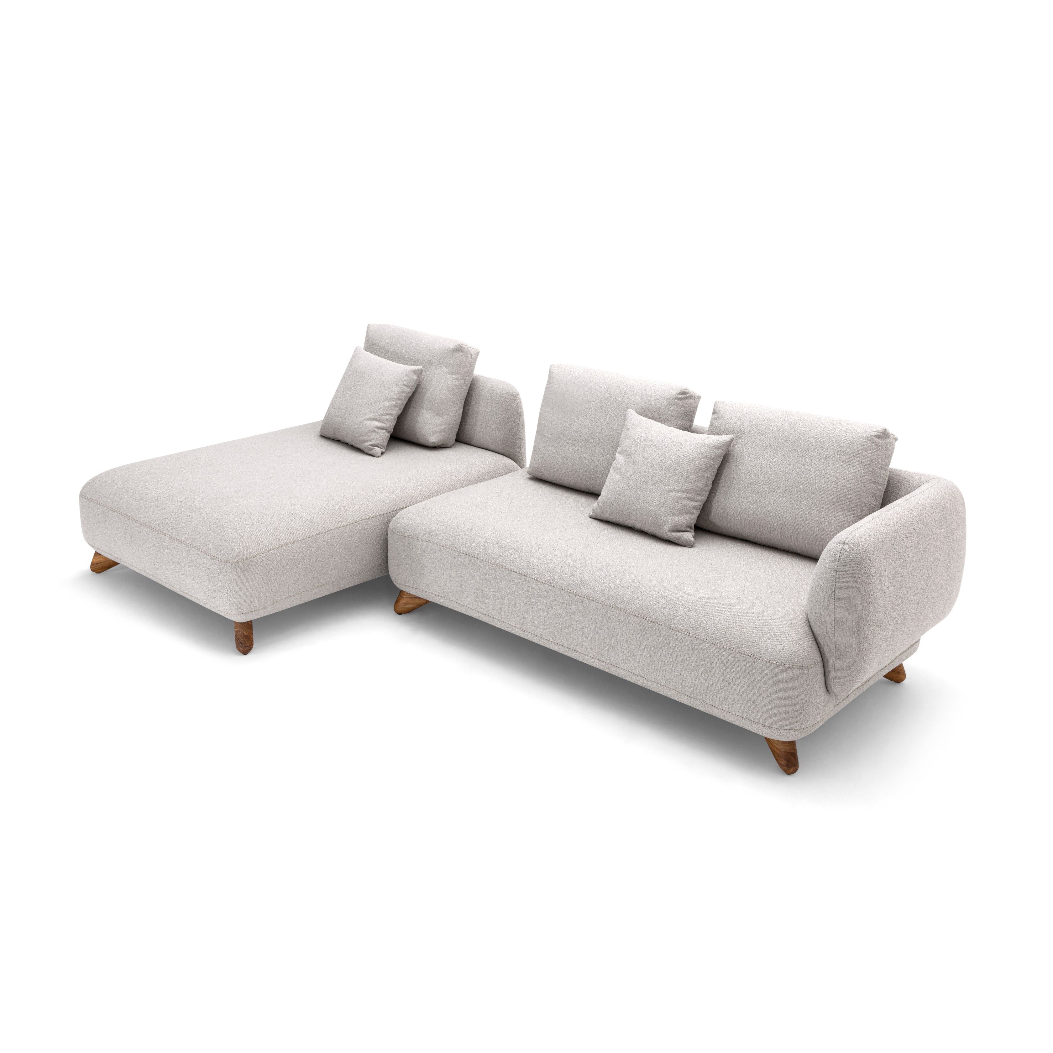 NEXUS Sofa 4 Seater without arms in AA-2861 and Walnut
