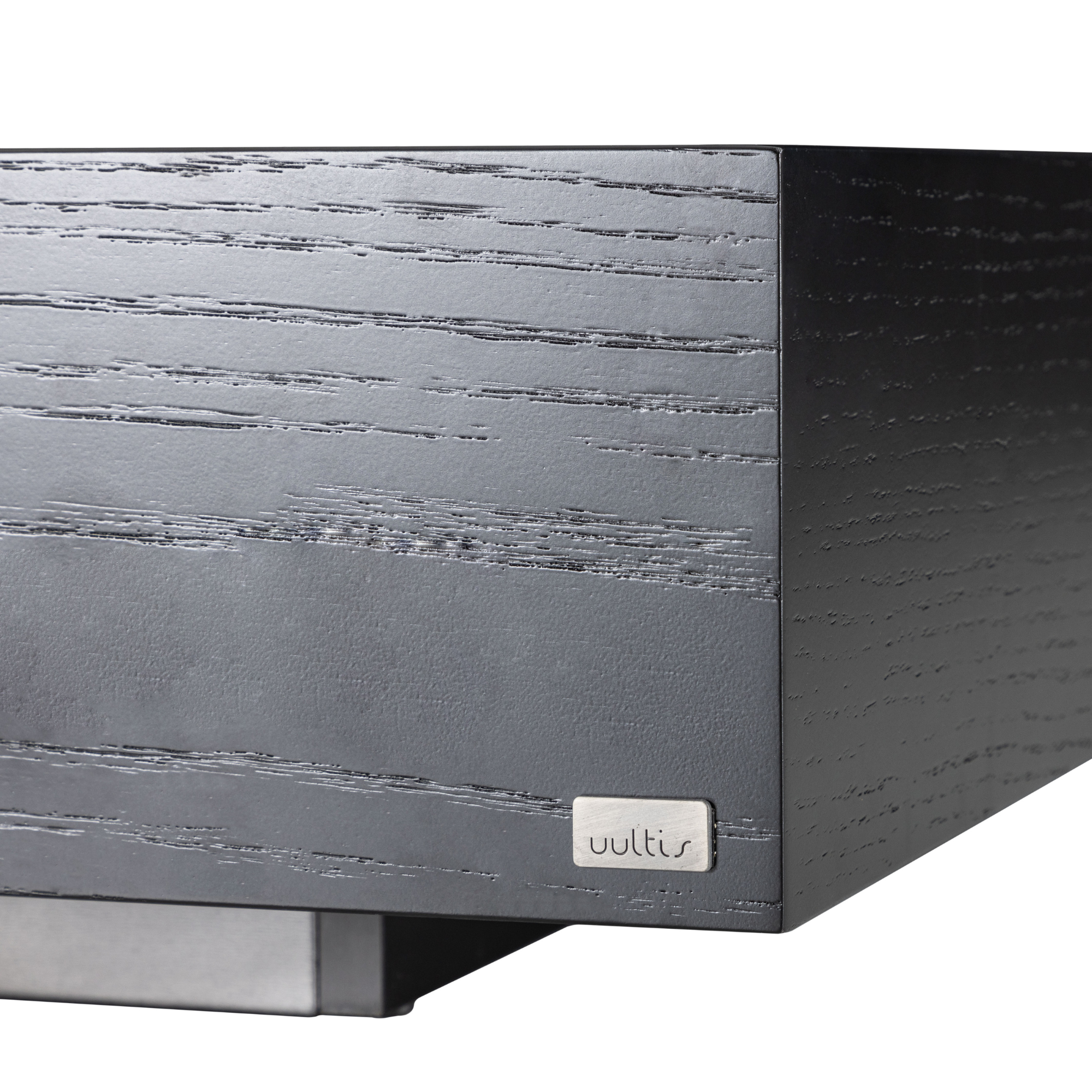 ARC Coffee Table 47" in Black Oak with Black Glass