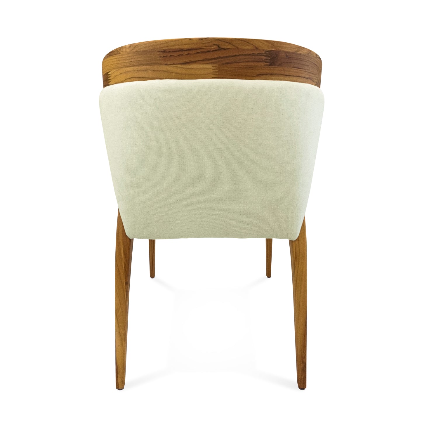 MAT Upholstered Dining Chair in Teak and Cream fabric