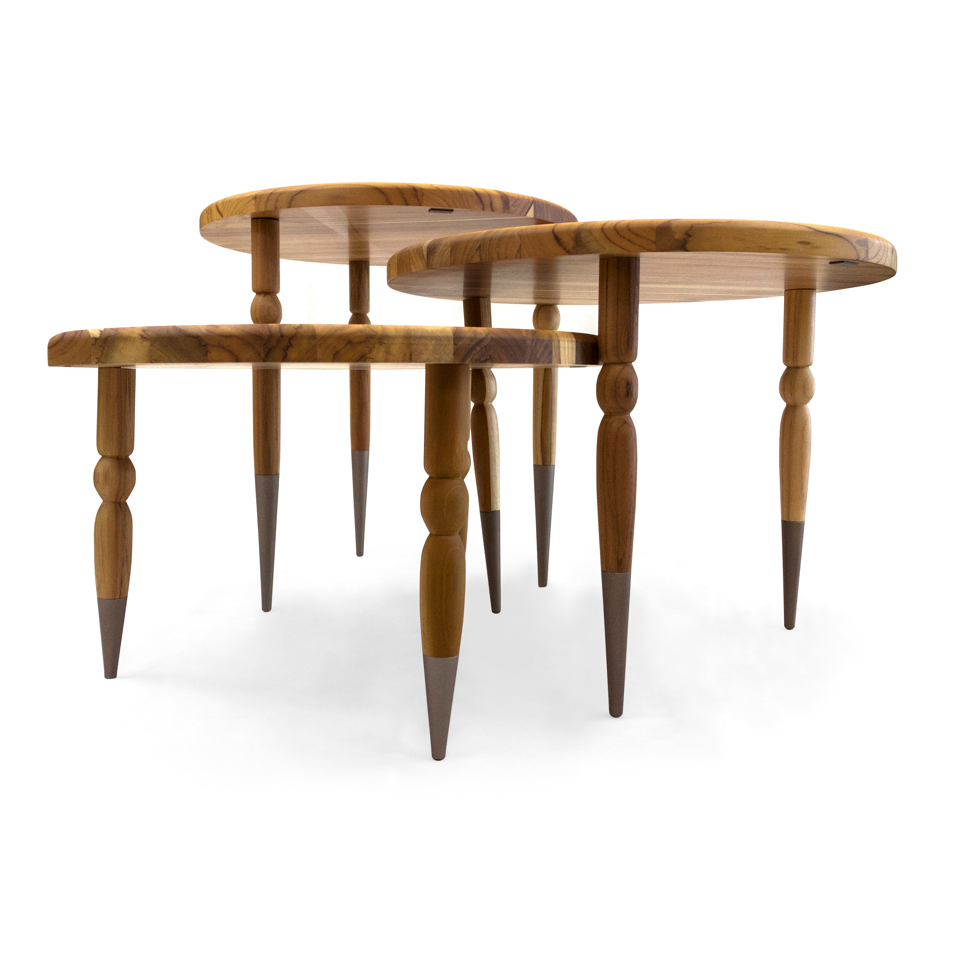 PALO Support Table 15" in Teak and Chocolate lacquer