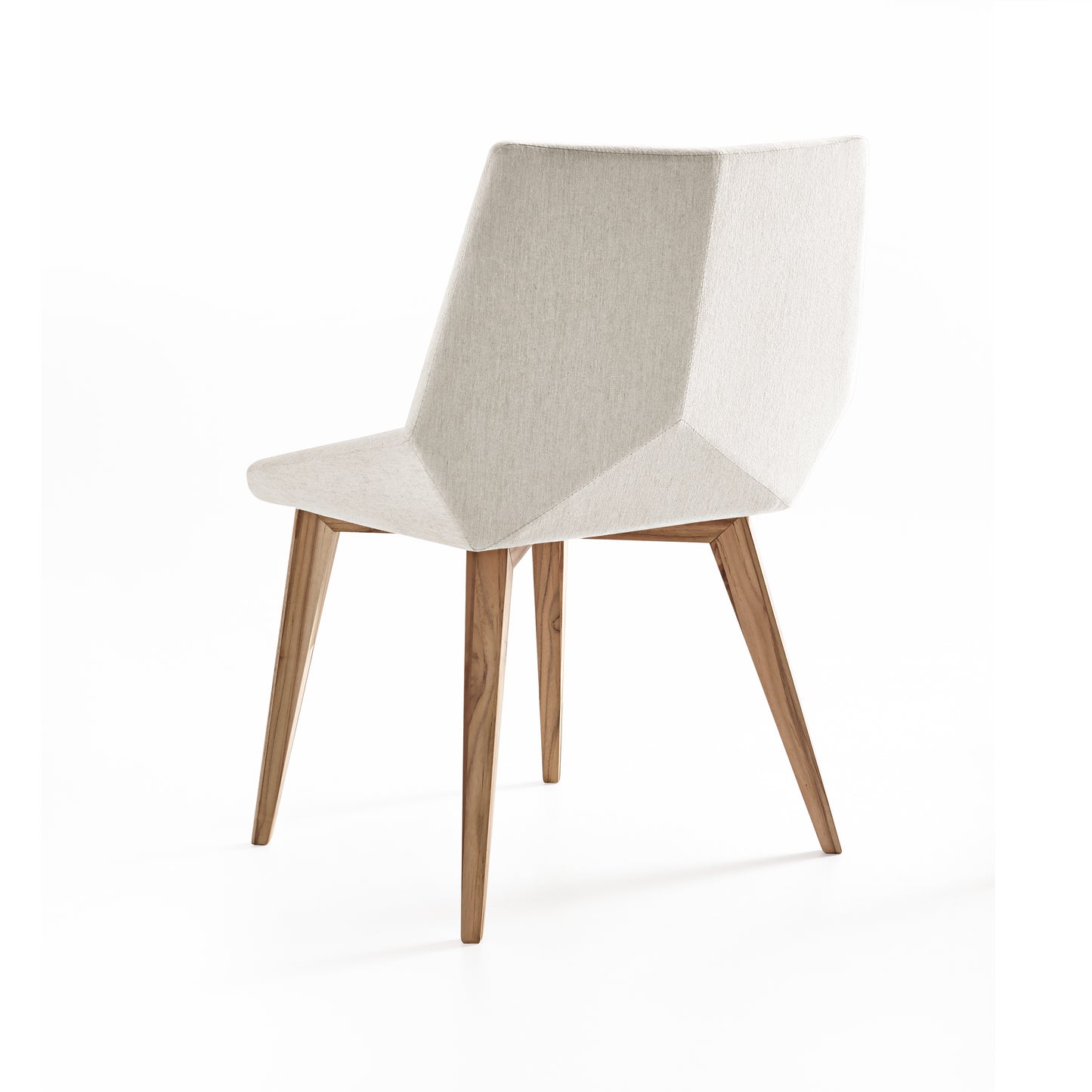 CUBI Dining Chair in Teak and Off White fabric